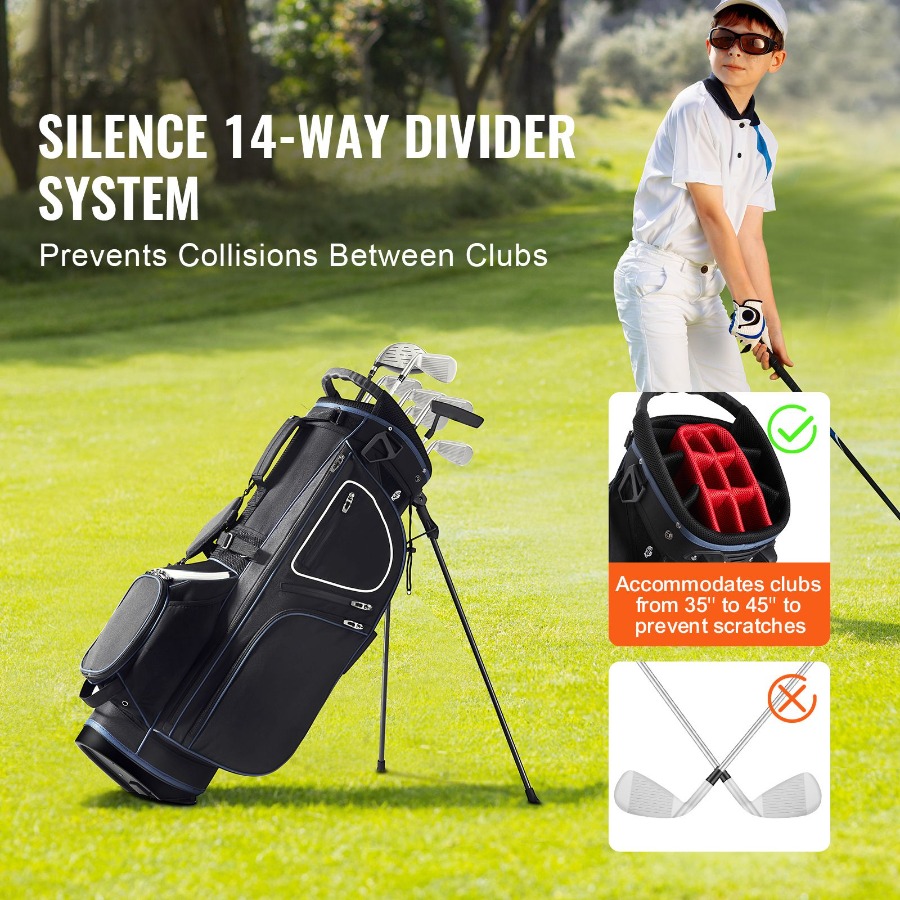Tas Golf Cart dengan 14 Sekat  - Golf Bag Stand Cart ulasan dan harga