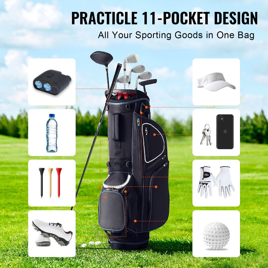 Tas Golf Cart dengan 14 Sekat  - Golf Bag Stand Cart ulasan dan harga