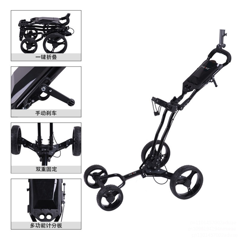 Troli Golf Lipat 3 Roda dengan - Golf Bag Stand Cart ulasan dan harga