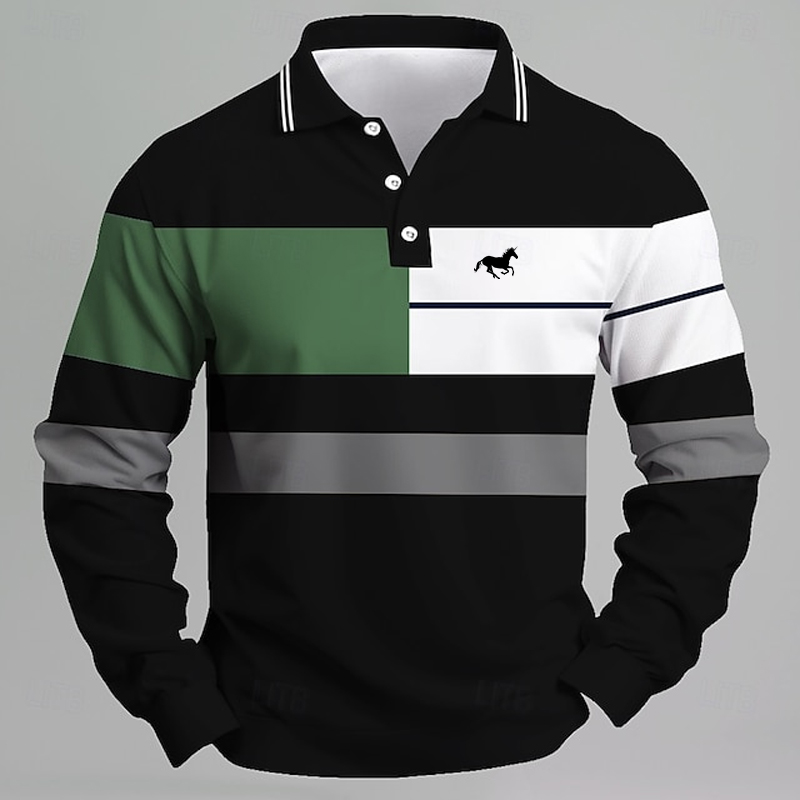 Kaos Polo Pria Bergaris dengan - Golf Equipment Rental ulasan dan harga