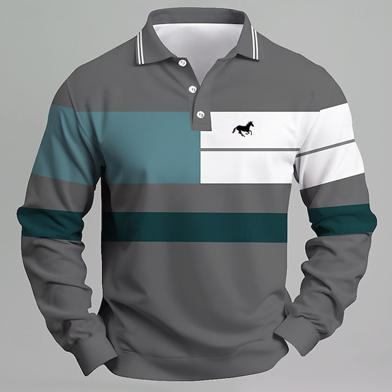 Kaos Polo Pria Bergaris dengan - Golf Equipment Rental ulasan dan harga