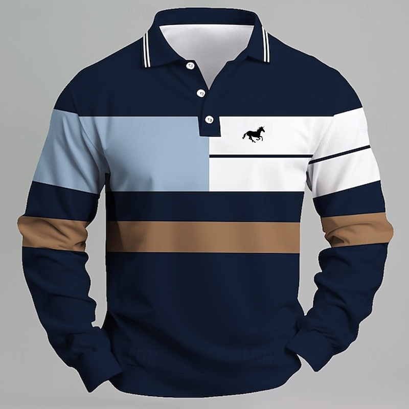 Kaos Polo Pria Bergaris dengan - Golf Equipment Rental ulasan dan harga